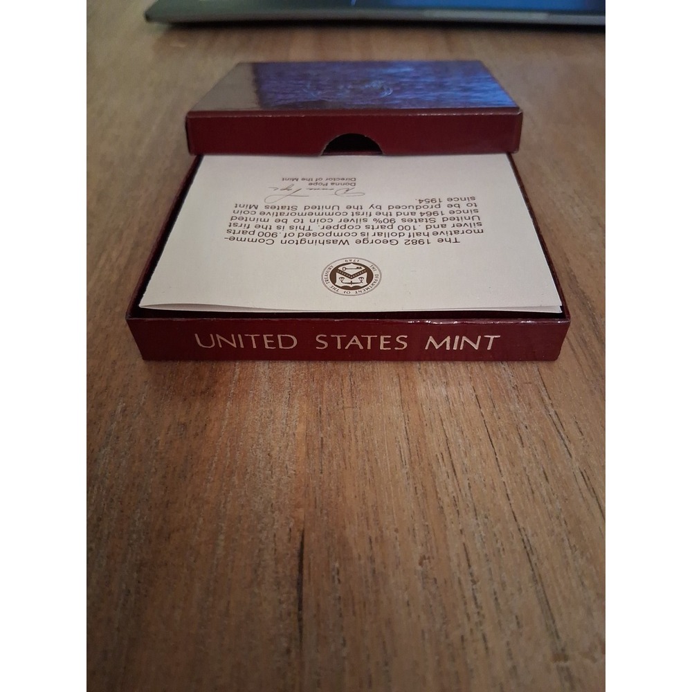 1982-S George Washington Proof Commemorative Half Dollar 90% Silver w/Box & COA - Picture 6 of 6